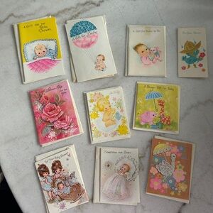 Vintage Baby Shower Greeting Card Ephemera
